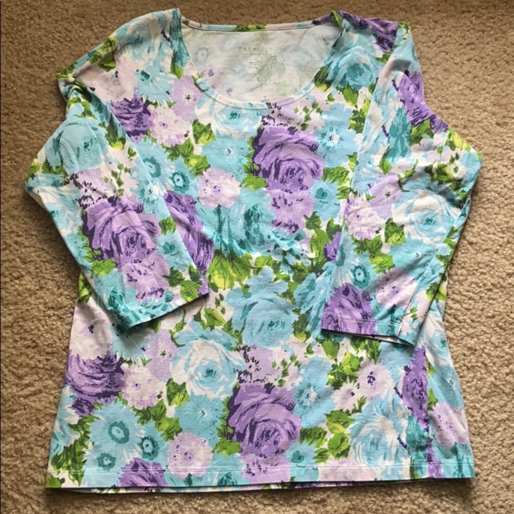 Purple & blue rose floral top